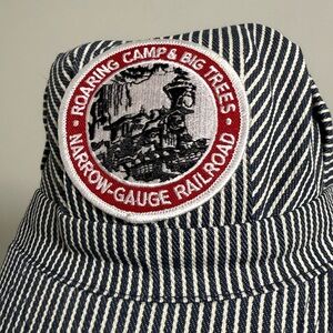Kids Hickory striped Engineer Cap Roaring Camp and Bog Trees